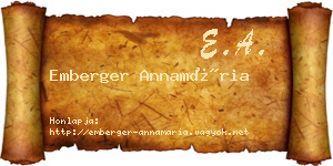 Emberger Annamária névjegykártya